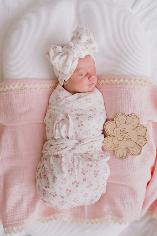 Swaddle Set | Paisley Peony