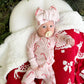 PRE-ORDER Frill Zip Romper | Pink Candy Cane Waffle