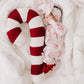 PRE-ORDER Oversized Topknot | Pink Candy Cane Waffle