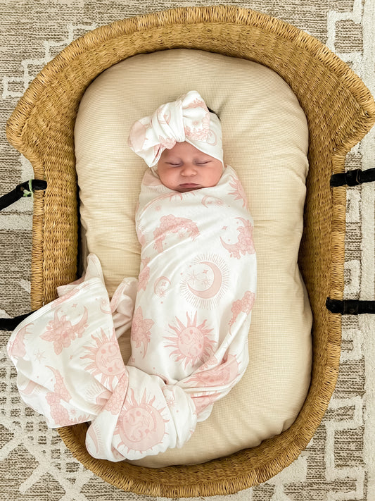 Swaddle Set | Celestial Pink